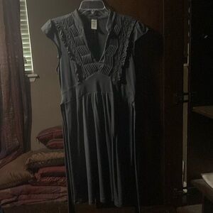 Gray Dress with Pleated Details